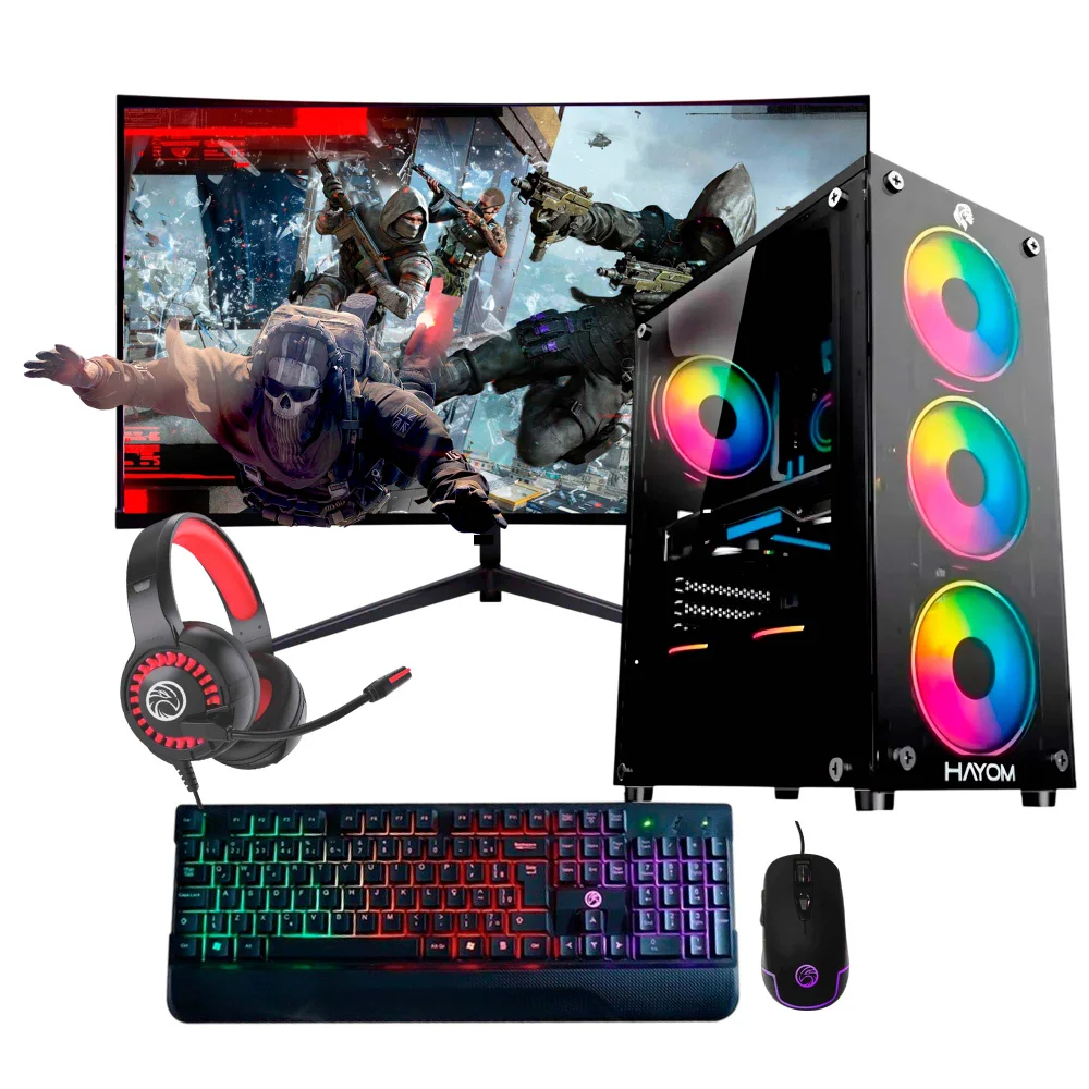 Computador PC Gamer i9 11ª Geração, 32gb Ram, SSD 480GB, RTX 2060 6gb, Monitor 23" Curvo, Gabinete Gb1749 - Preto