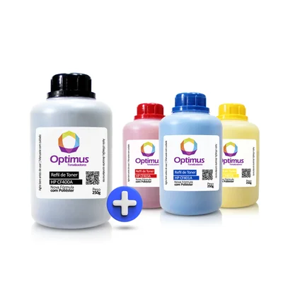 Kit Refil De Pó De Toner M454dw, M454, 454, M479fdw, M479, 479, W2020a, 414a Preto + Coloridos 250g