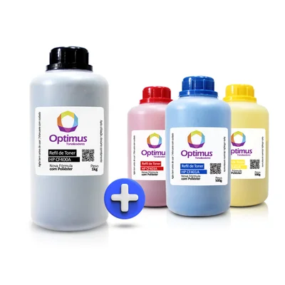 Kit Refil De Pó De Toner M252dw, M252, 252dw, M277dw, M277, 277dw, Cf400a, 201a Preto 1kg + Coloridos 500g