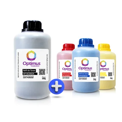 Kit Refil De Pó De Toner 150nw, 178nw, 179fnw, 150a, W2060a, 116a Preto 500g + Coloridos 250g