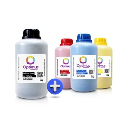 Kit Refil De Pó De Toner Cp1215 Laserjet, 1215, Cp1515n, Cp1515, Cm1312, 1312, Cb540a, 125a Preto + Color 500g