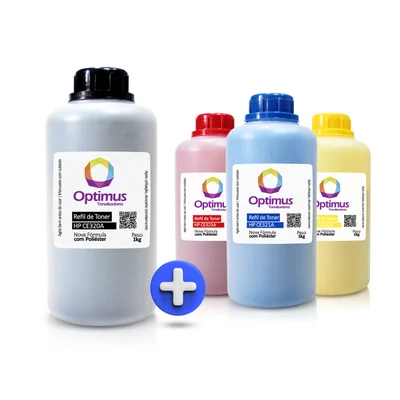 Kit Refil De Pó De Toner M276nw, M276, 276, M251nw, M251, 251, Cf210a, 131a Preto + Coloridos 1kg