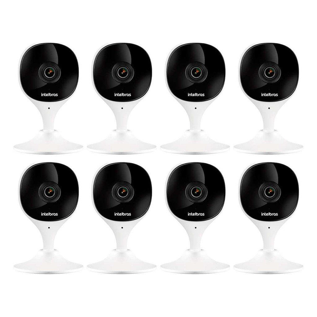 Kit 8 Câmeras Wi-fi Imx C Intelbras Visão Superwide E Inteligência Artificial Branca