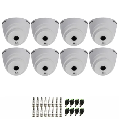 Kit 8 Câmeras Intelbras Vhl 1120 Dome Hdcvi Lite Hd 720p Lente 3.6mm Visão Noturna 20m + Conectores