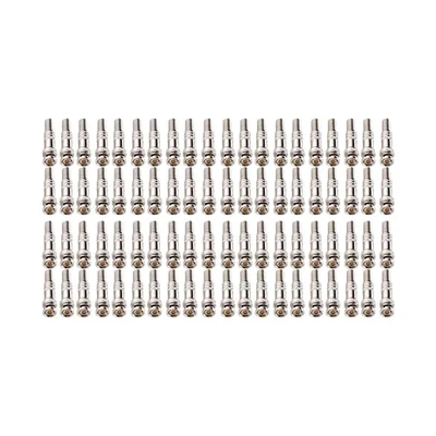 Kit 80 Conectores Plug Bnc Macho Com Mola De Parafuso Ideal Para Sistema De Cftv