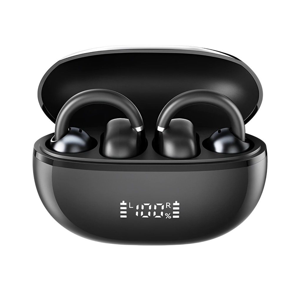 Fone De Ouvido Haylou Airfree Ow03 Bluetooth, Conexão 2 Dispositivos, App Personalizado - Preto
