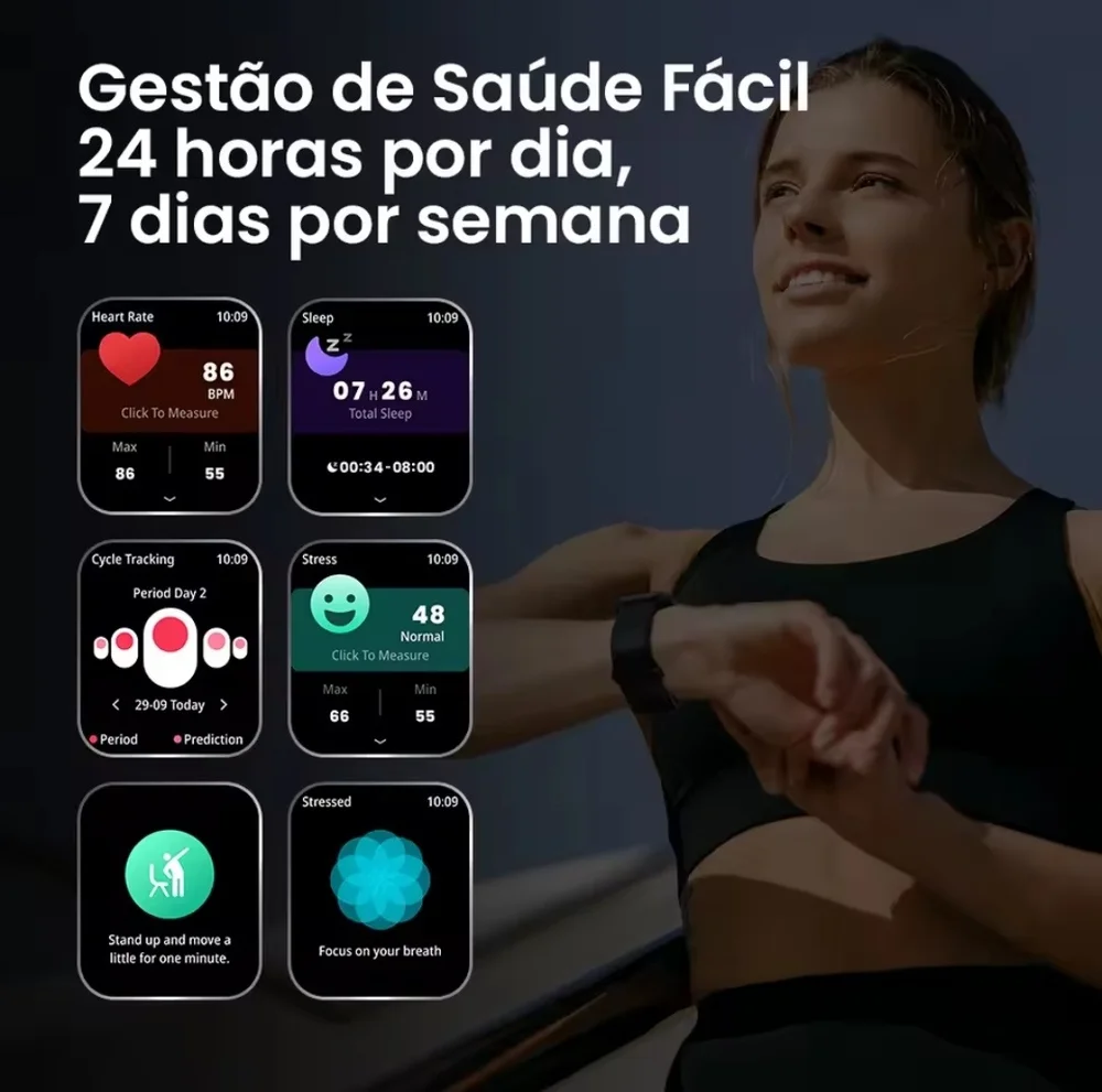Smartwatch Haylou Watch 4 Gps Integrado, Tela Hd 1,93, Conexão Strava, Chamadas Bluetooth 6