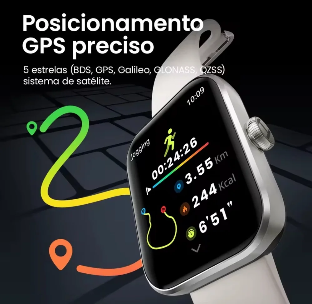 Smartwatch Haylou Watch 4 Gps Integrado, Tela Hd 1,93, Conexão Strava, Chamadas Bluetooth 7