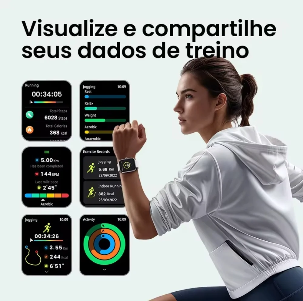Smartwatch Haylou Watch 4 Gps Integrado, Tela Hd 1,93, Conexão Strava, Chamadas Bluetooth 8