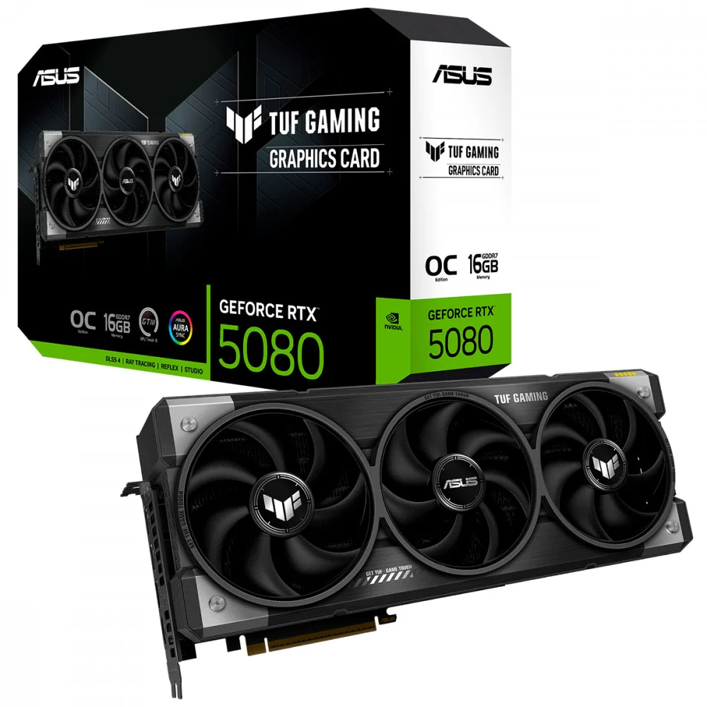 Placa De Vídeo Asus Geforce RTX 5080 Tuf Gaming Oc 16gb Gddr7 256bits