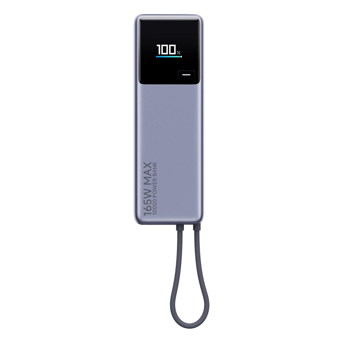 Carregador Portátil Ultra-rápido Xiaomi Power Bank Bhr9361gl 10000mah 165w, Cabo Integrado - Cinza