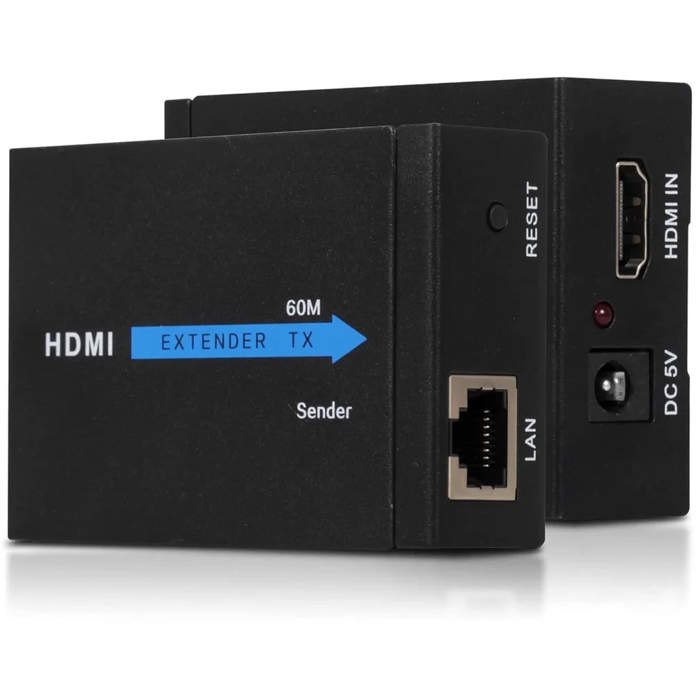 Imagem 5 de 5 do produto Extensor HDMI Rj45 60m 60 Metros Adaptador Cabo Rede Cat 5 Cat 6