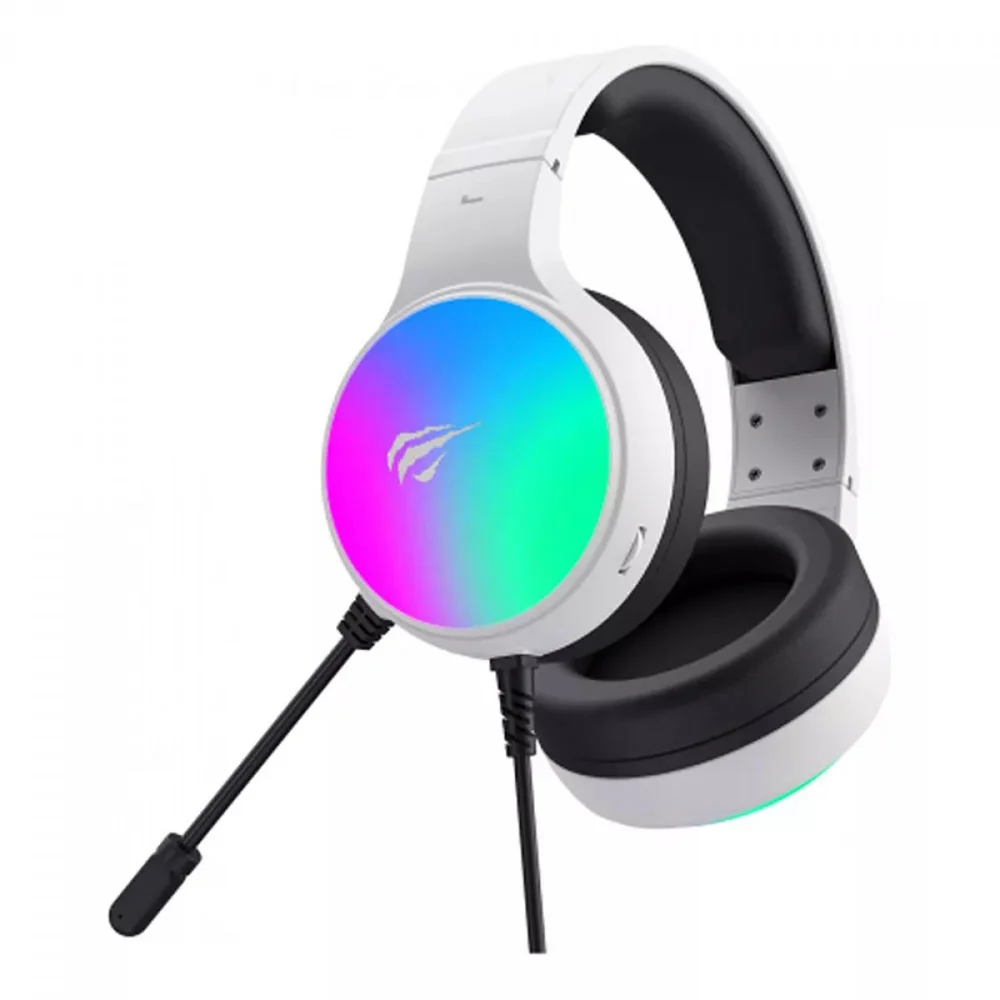 Imagem 2 de 5 do produto Headset Gamer Havit H2043u, Usb, Drivers De 50mm, RGB, Preto/branco
