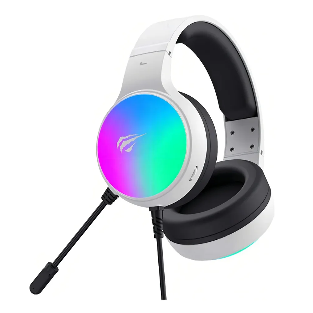 Imagem 4 de 5 do produto Headset Gamer Havit H2043u, Usb, Drivers De 50mm, RGB, Preto/branco