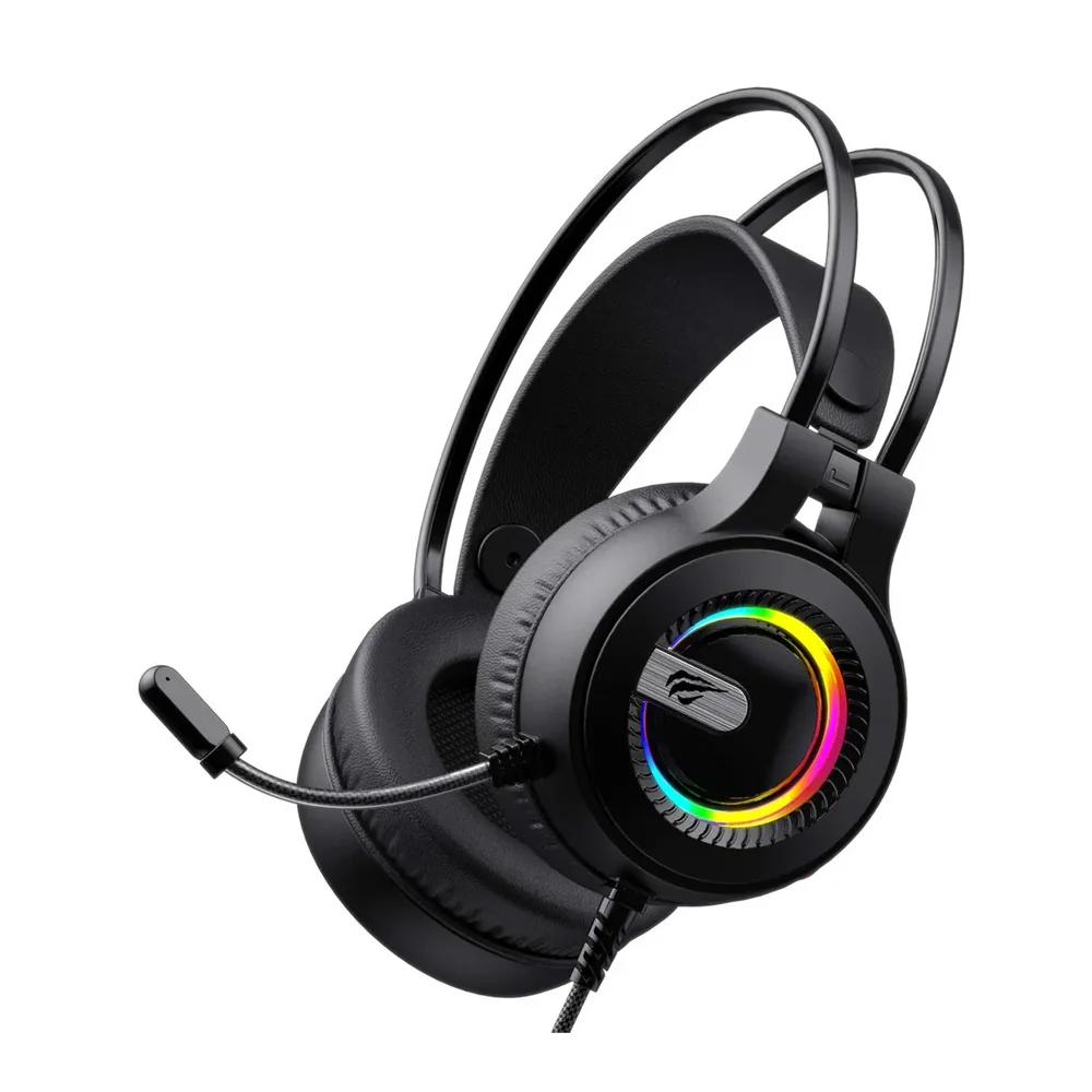 Imagem 3 de 5 do produto Headset Gamer Havit H2040d 50mm, RGB, Usb, 2x P2 3.5mm Preto