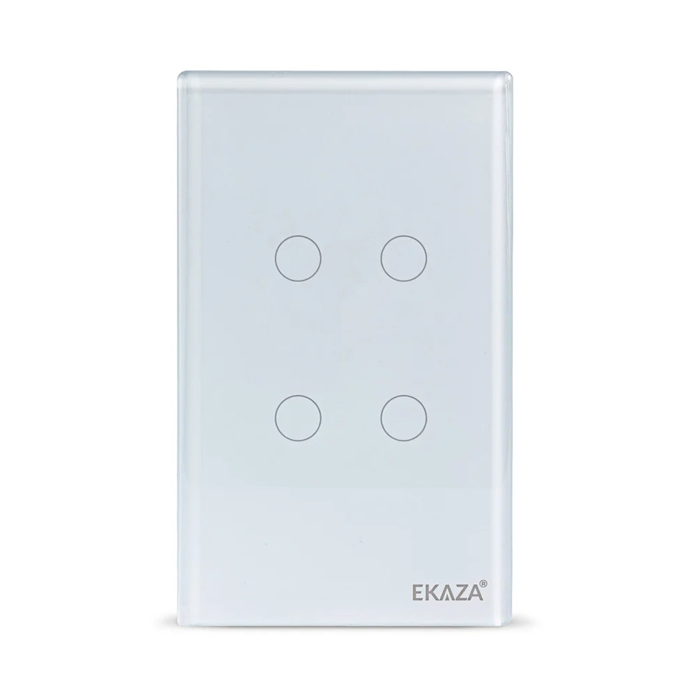 Imagem 4 de 5 do produto Interruptor Inteligente Wifi 4 Botões Touch Smart Ekaza Alexa E Google Branco;110v/220v