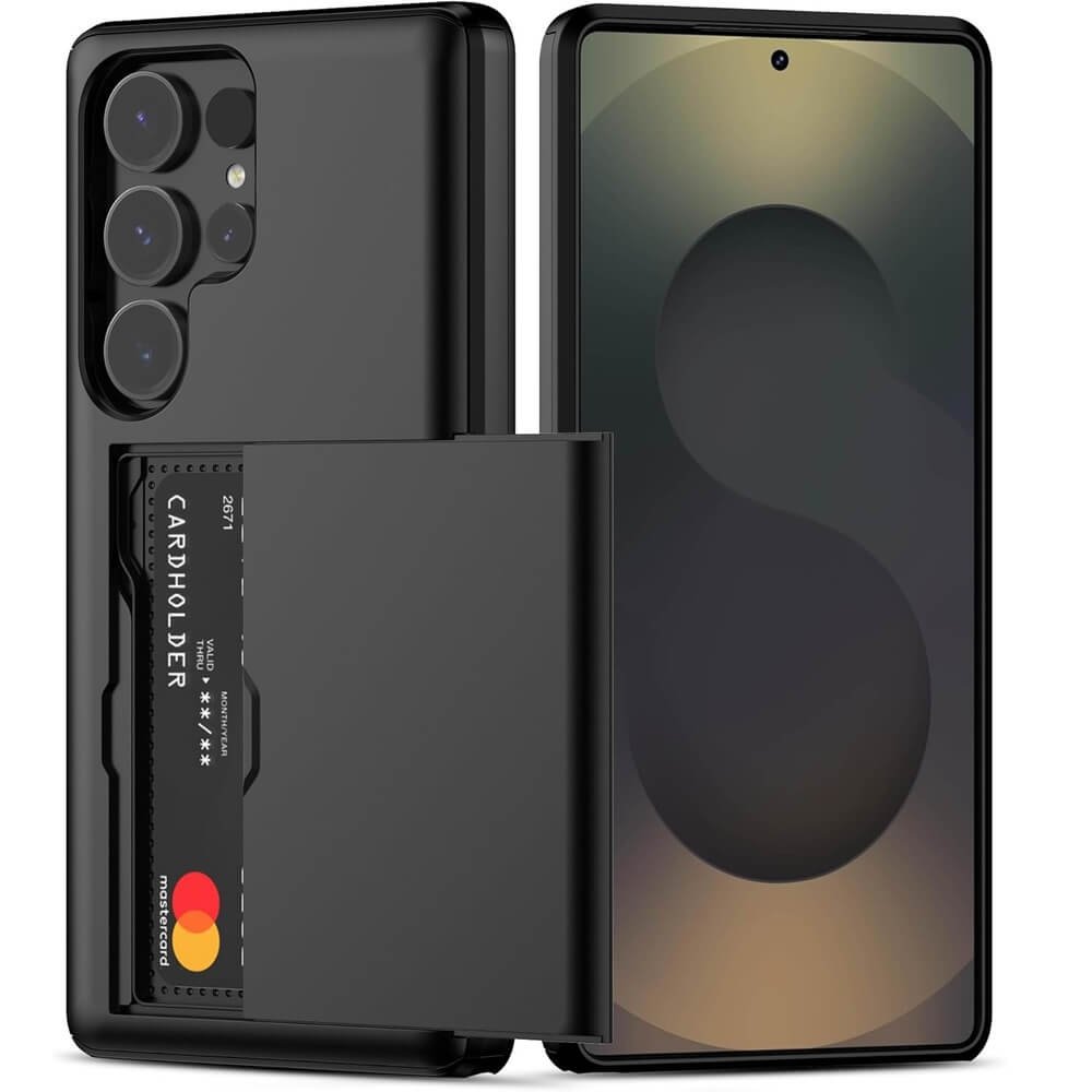 Capa Carteira com Compartimento Espaço para Guardar Cartão de Crédito para o Samsung Galaxy S23 Ultra - Cor: Preto
