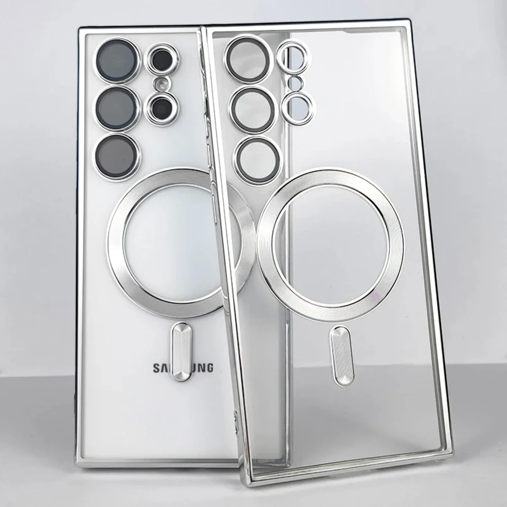 Imagem 4 de 4 do produto Capa Magsafe com Proteção na Lente para o Samsung Galaxy S25 Ultra - Cor: Prata