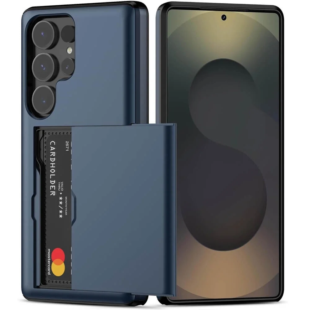 Imagem 1 de 5 do produto Capa Carteira com Compartimento Espaço para Guardar Cartão de Crédito para o Samsung Galaxy S23 Ultra - Cor: Azul