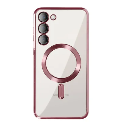 Capa Magsafe com Proteção na Lente para o Samsung Galaxy S25 - Cor: Rosé
