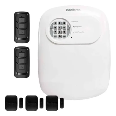 Kit Central De Alarme Anm 24 Net Intelbras Com 3 Sensores Portas Janelas Xas Smart Black 2 Controle