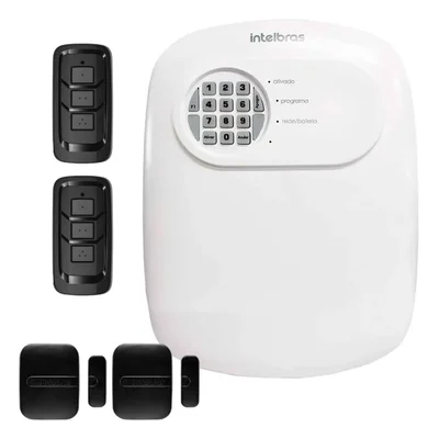 Kit Central Alarme Anm 24 Net Intelbras 2 Sensores De Portas E Janelas Xas Smart Black, 2 Controles
