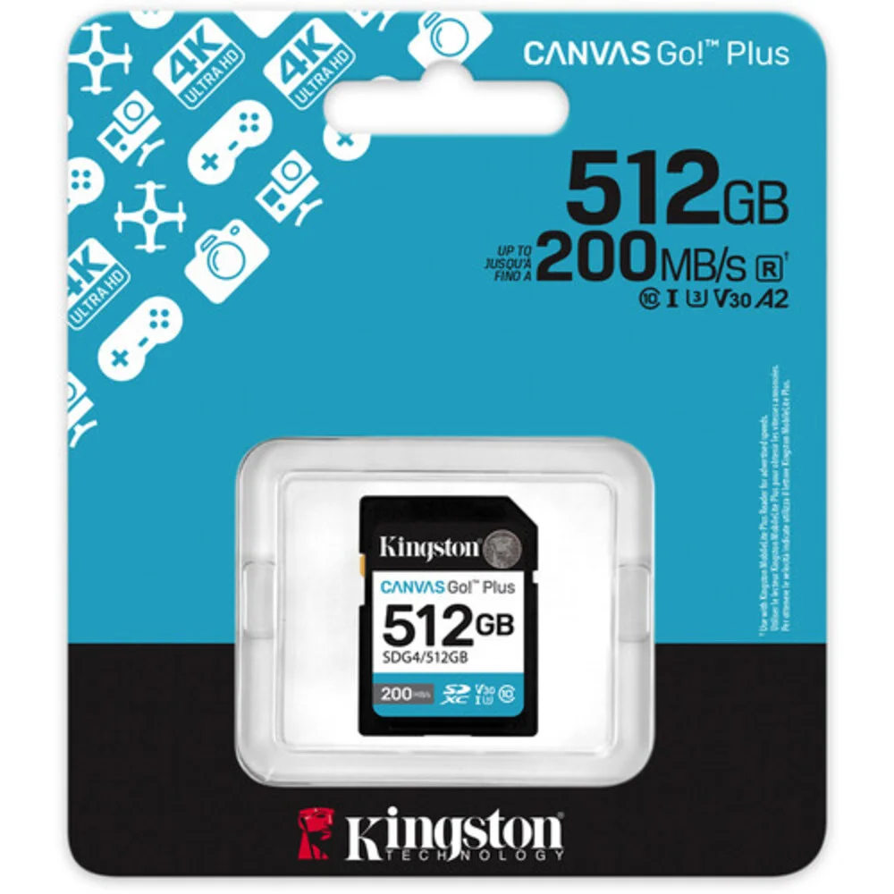 Imagem 3 de 5 do produto Cartão Memória Kingston Sd Xc 512gb 200mb/s Uhs-i V30 Sdg4/512gb