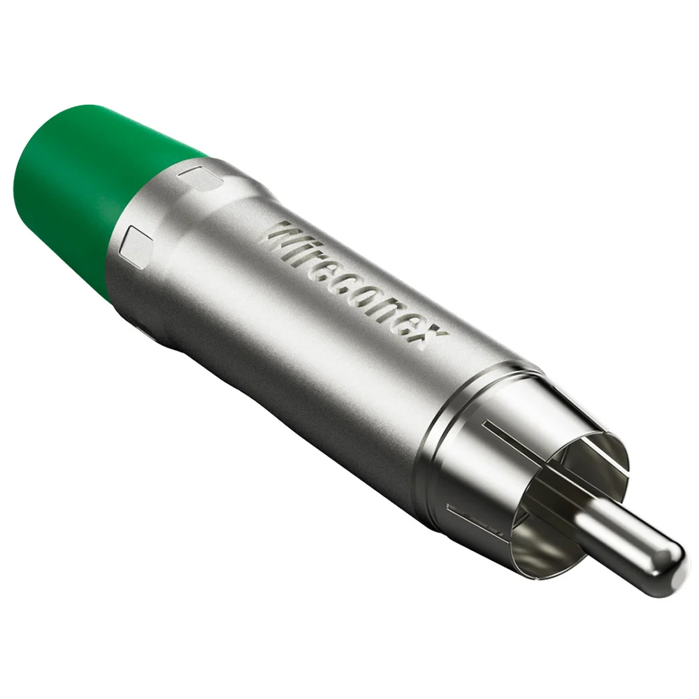 Imagem 2 de 5 do produto Plug Rca Macho Nickel Plt Wc 1212 Ml Gr Ni Verde Wireconex 10 Unidades