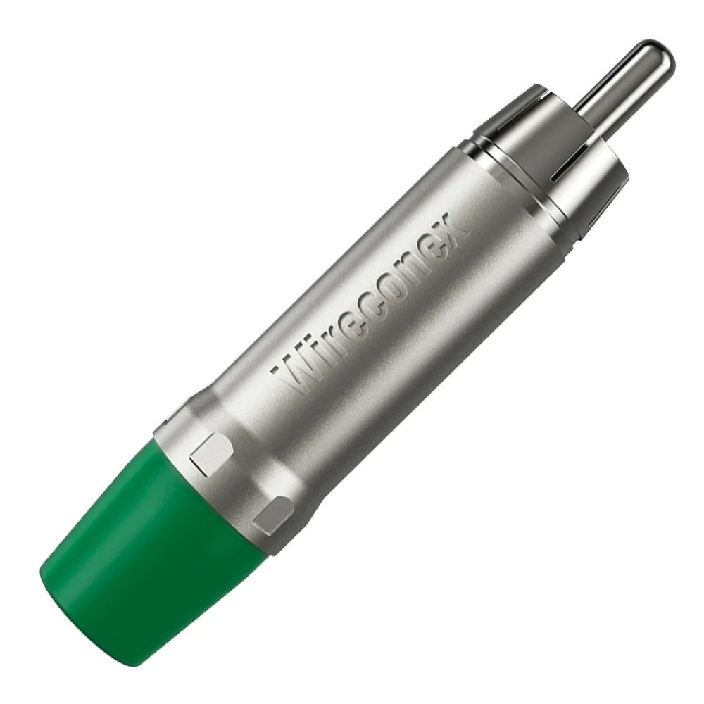 Imagem 4 de 5 do produto Plug Rca Macho Nickel Plt Wc 1212 Ml Gr Ni Verde Wireconex 10 Unidades