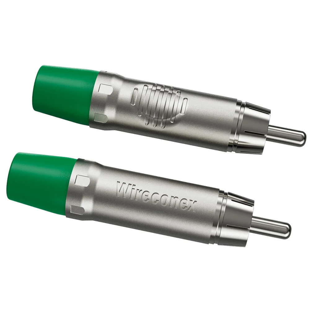 Imagem 5 de 5 do produto Plug Rca Macho Nickel Plt Wc 1212 Ml Gr Ni Verde Wireconex 10 Unidades