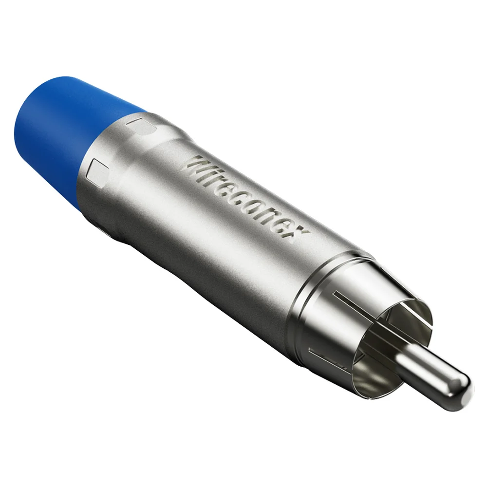 Imagem 2 de 5 do produto Plug Rca Macho Nickel Plt Wc 1212 Ml Bl Ni Azul Wireconex 10 Unidades