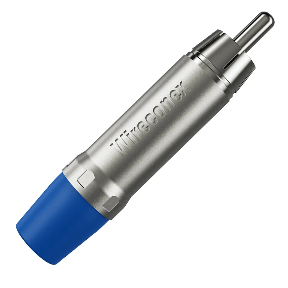 Imagem 4 de 5 do produto Plug Rca Macho Nickel Plt Wc 1212 Ml Bl Ni Azul Wireconex 10 Unidades