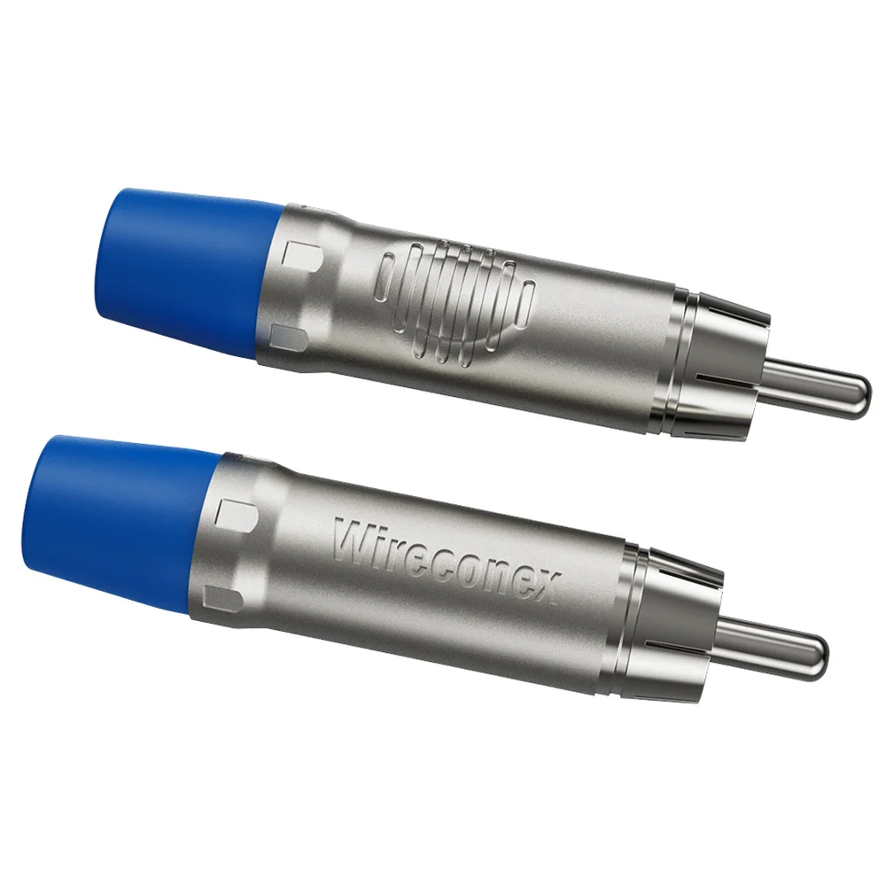 Imagem 5 de 5 do produto Plug Rca Macho Nickel Plt Wc 1212 Ml Bl Ni Azul Wireconex 10 Unidades