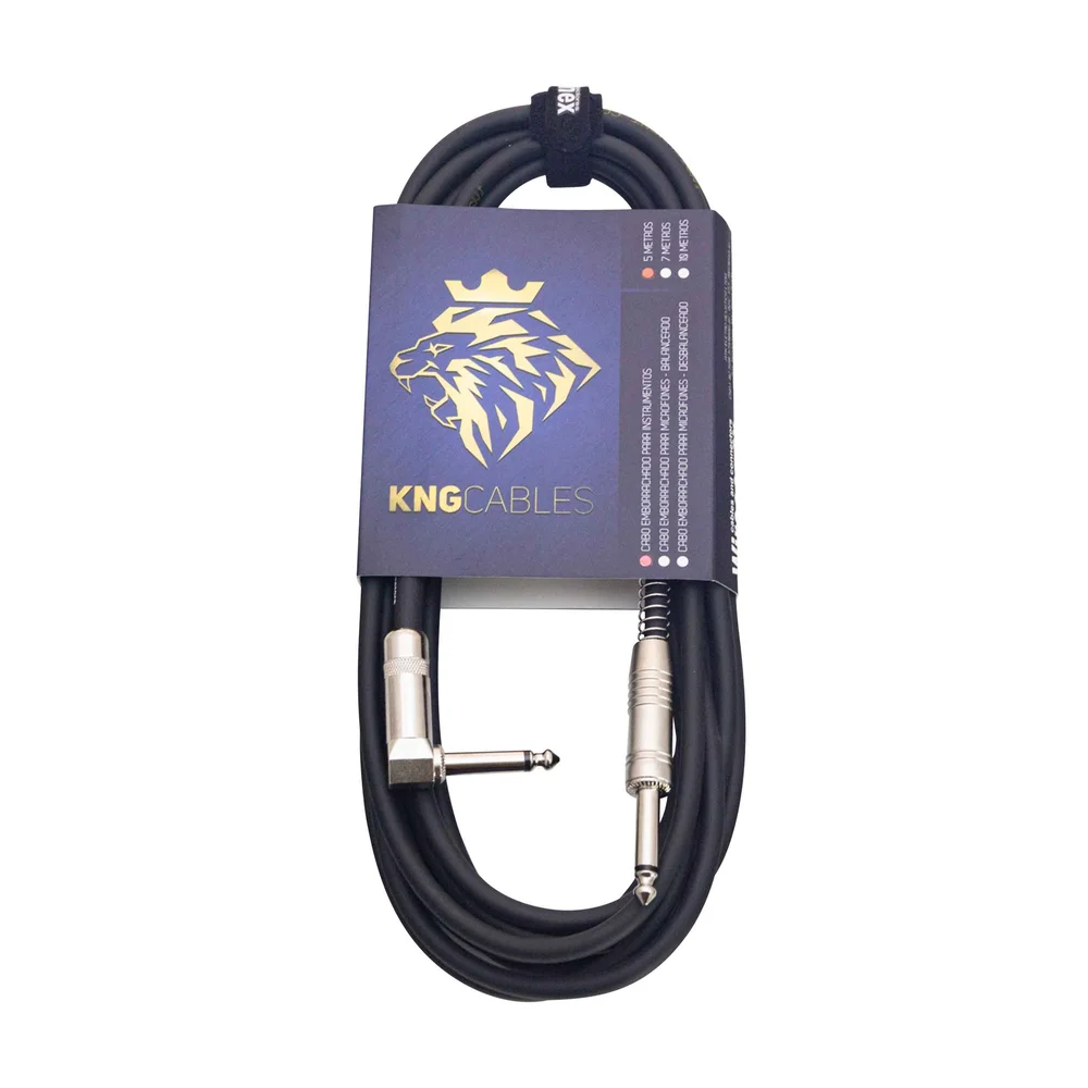 Imagem 2 de 3 do produto Cabos Para Instrumentos Com Cachimbo P10 P10 5 Metros Gtc-05 Kng Wireconex