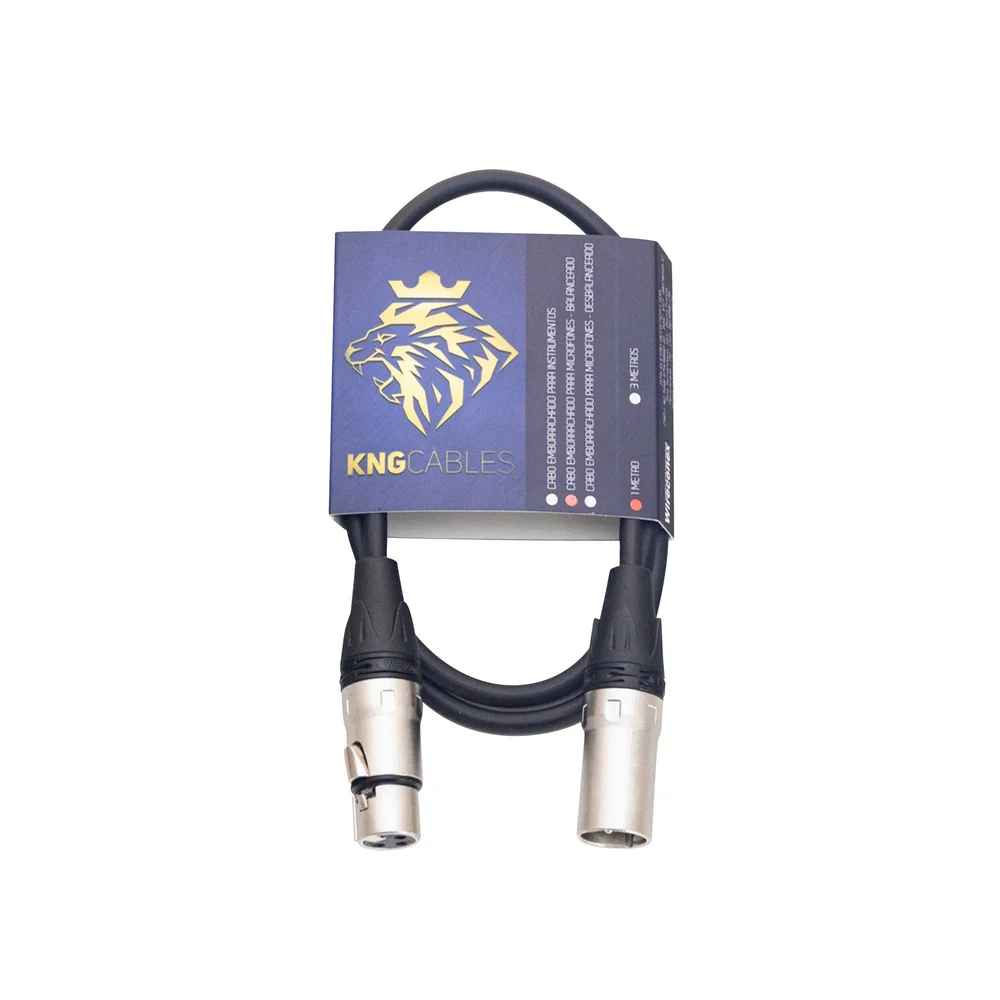 Imagem 2 de 3 do produto Cabo Para Microfone Balanceado Xlr Xlr 01 Metro Mcb-01 Kng Wireconex