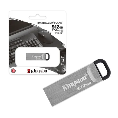 Pen Drive 512gb Usb 3.2 Data Traveler Kyson Metal 200mbs Lei Dtkn/512gb Kingston