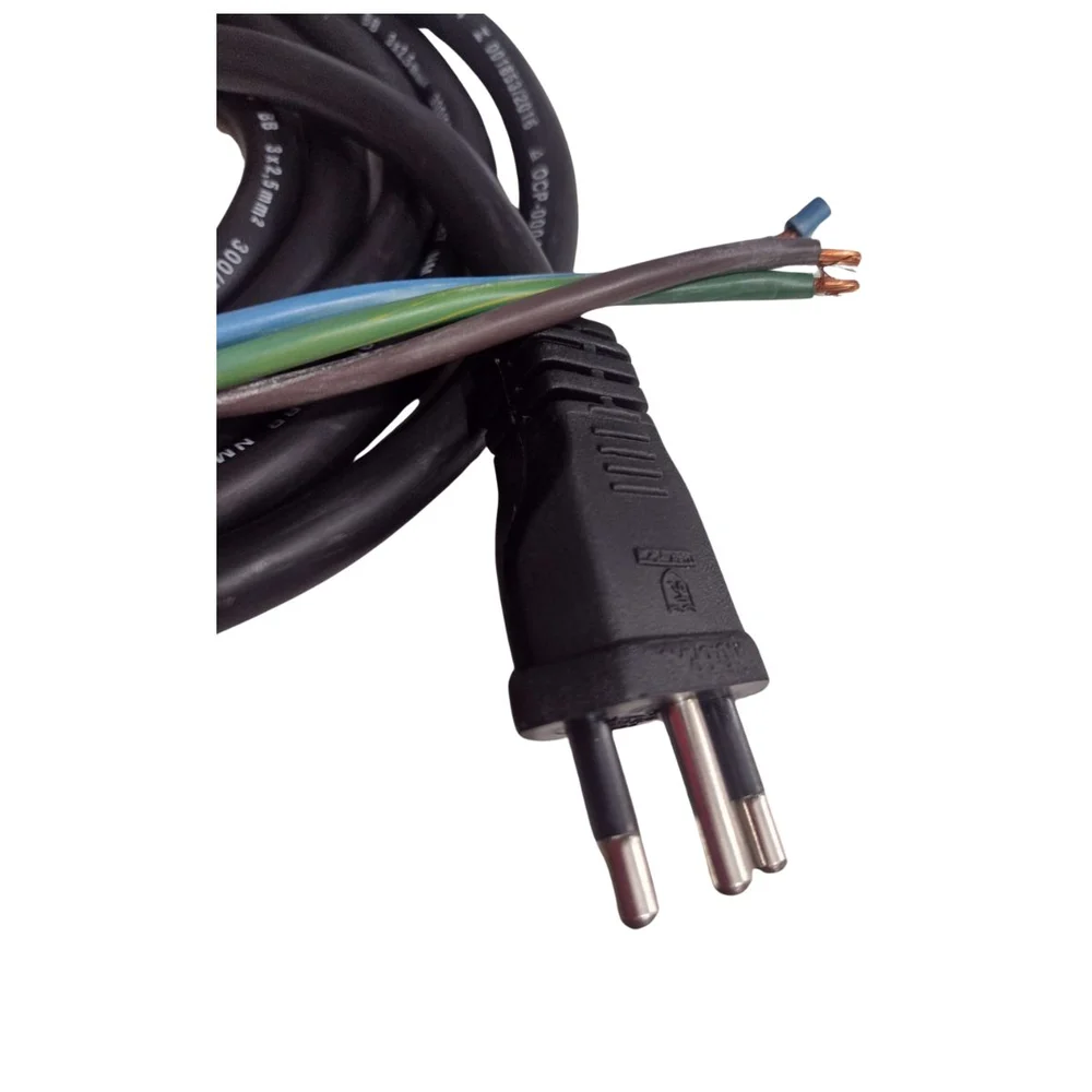 Imagem 5 de 5 do produto Cabo De Força Rabicho 3x1,50mm 16a 5m Resistência  Segurança