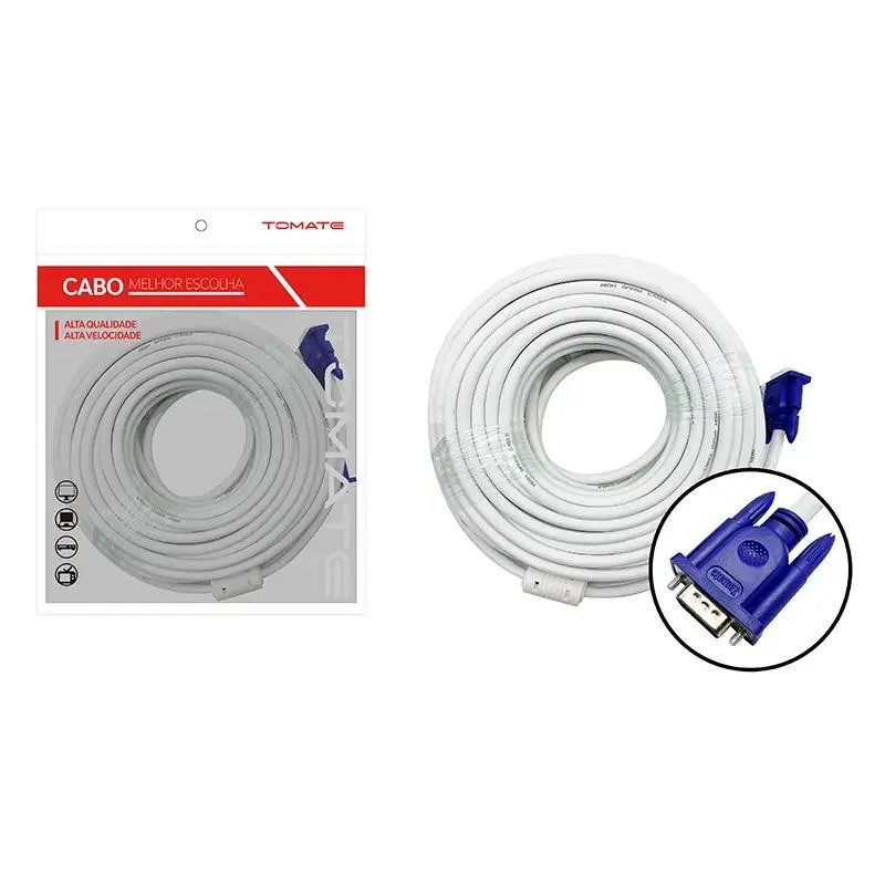 Imagem 2 de 3 do produto Cabo Vga Tomate Mvg-1020 Com Filtro 20 Metros