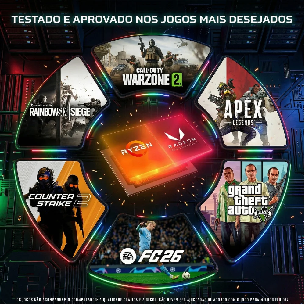 PC Gamer Bluepc Fire - Amd Ryzen 5 5600gt, 16gb Ddr4, Radeon Vega, SSD 1TB, Fonte 500w - Pg2e-1012fi - view 5