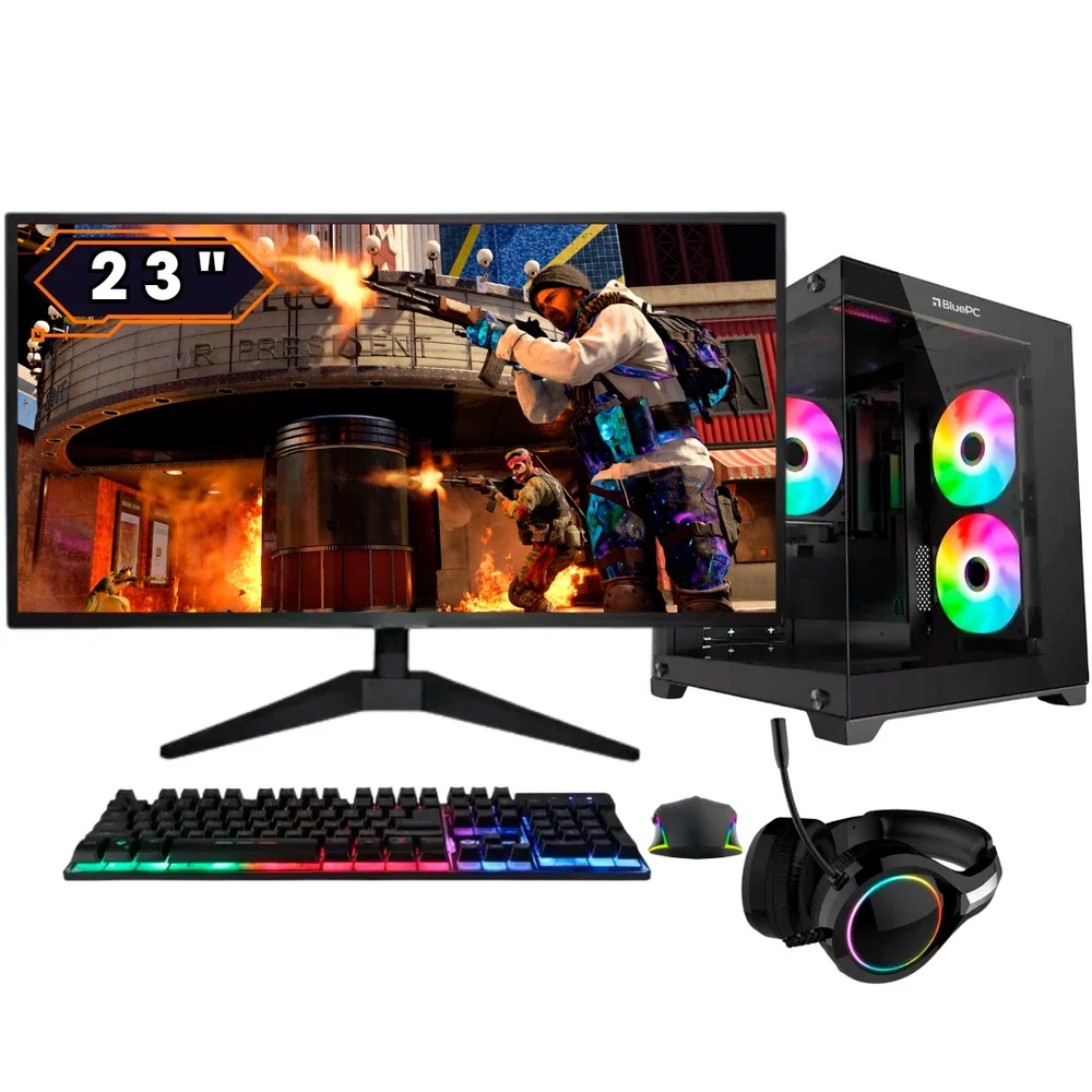 PC Gamer Completo Balão.info Fire - Amd Ryzen 7 5700g, 32gb Ddr4, Radeon Vega, SSD 512gb, Fonte 500w, Monitor 23" Full Hd 75hz - Pg2e-1058fi