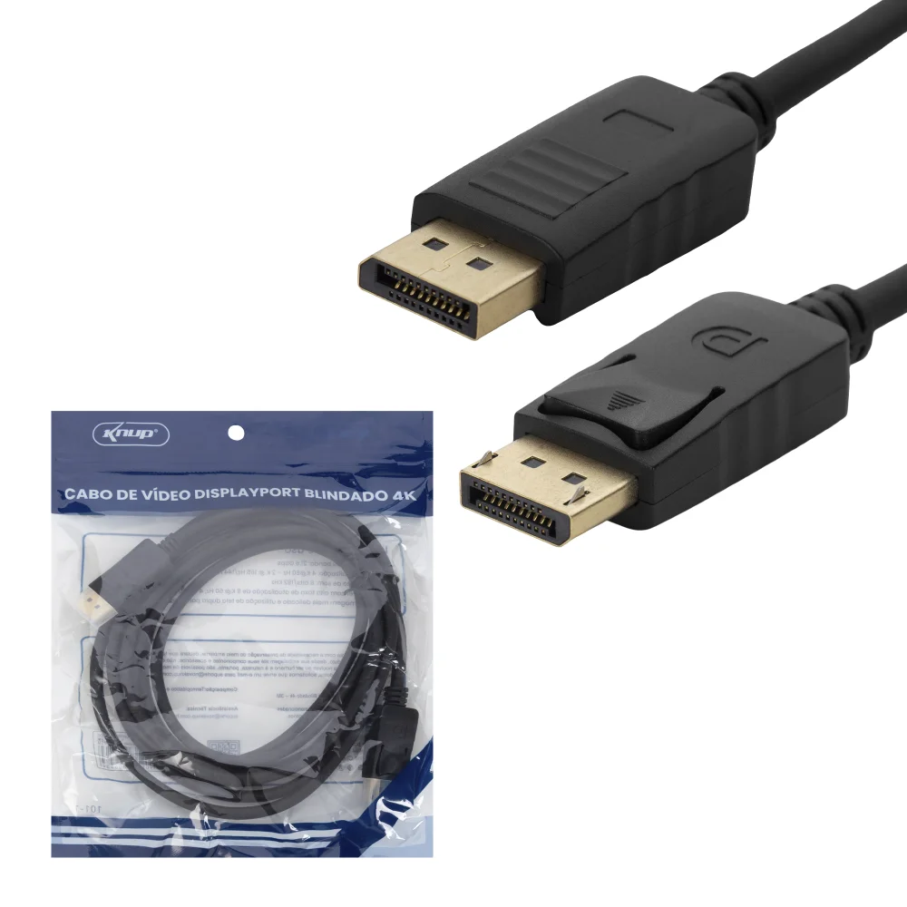 Imagem 2 de 4 do produto Cabo De Vídeo Displayport Blindado 4k 3m