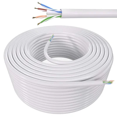 Cabo De Rede Cat6 Cobre Utp 4 Pares Branco 50 Metros Giga