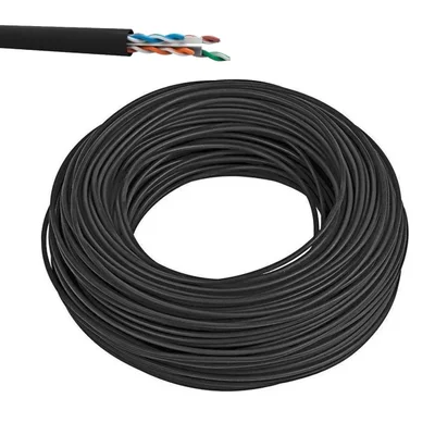 Cabo De Rede Cat6 Cobre Utp 4 Pares Preto 50 Metros Giga