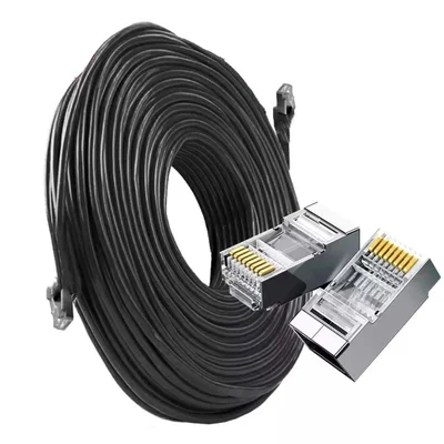 Cabo De Rede E Cftv Blindado Ftp Gigabit Crimpado Pronto 25m