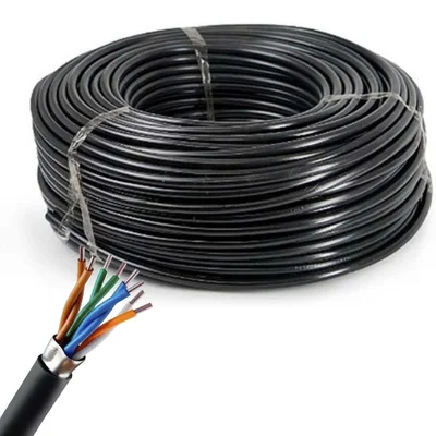 Cabo De Rede 100mts Cat5 Blindado Preto Capa Pvc Capa Uv