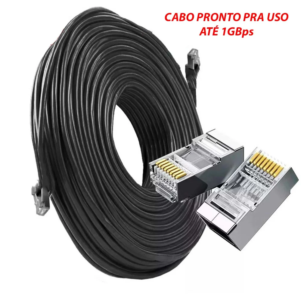 Imagem 2 de 2 do produto Cabo De Rede Interno Externo 20mt Blindado Com Conector Rj45
