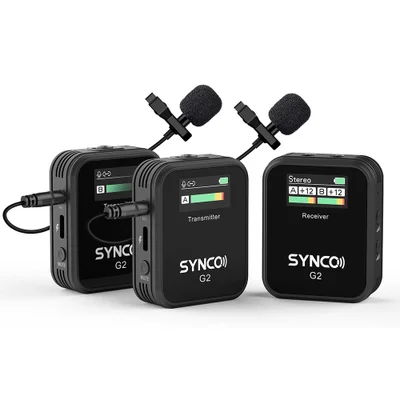 Sistema Microfone Sem Fio Synco G2a2 Lapela 2,4ghz Preto