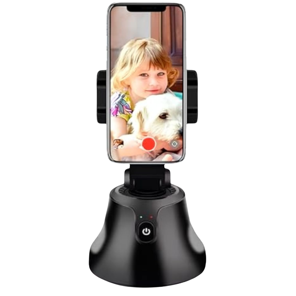 Suporte Giratório 360° Com Rastreamento E Estabilizador Automático Celular Cor:preto