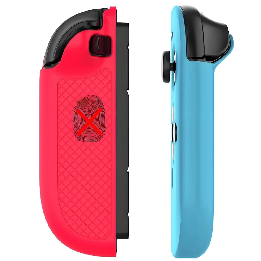 Imagem 2 de 2 do produto Capa Azul Vermelho Antiaderente Case Joycon 2 Nintendo Switch 2 Silicone Proteçao