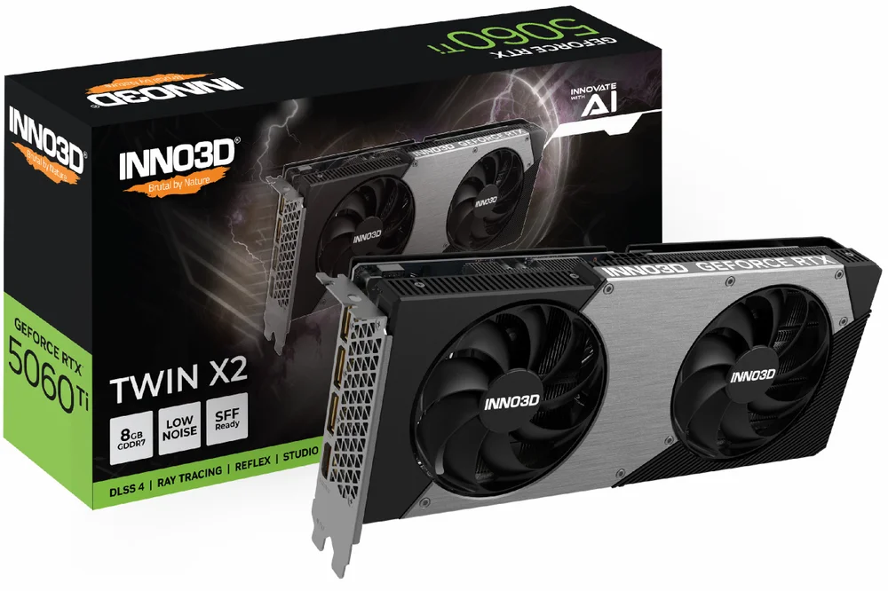 Placa De Vídeo Inno3d Geforce RTX 5060 Ti Twin X2, 8GB,gddr7.